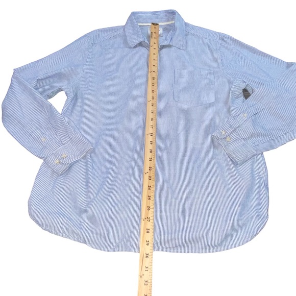 Goodfellow & Co Blue White Striped Button Down Cotton Shirt - Men’s XL - Picture 4 of 11